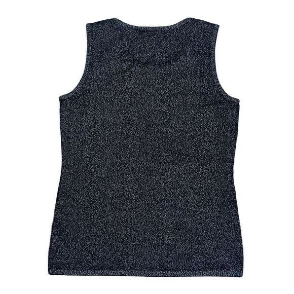 Charter Club Cashmere Blue Shimmering Sleeveless Scoop Neck Sweater Size Small - Picture 7 of 15